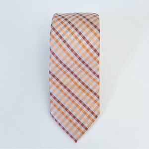 Apt. 9 Orange Earth Tone Diagonal Plaid Men’s Tie